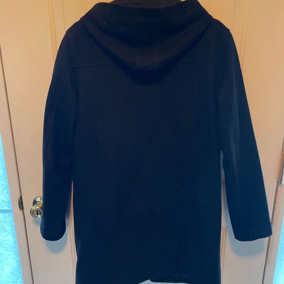 GUESS Sz M Full Zip Toggle Button Wool Blend Hooded lined Coat GUC - Picture 8 of 9